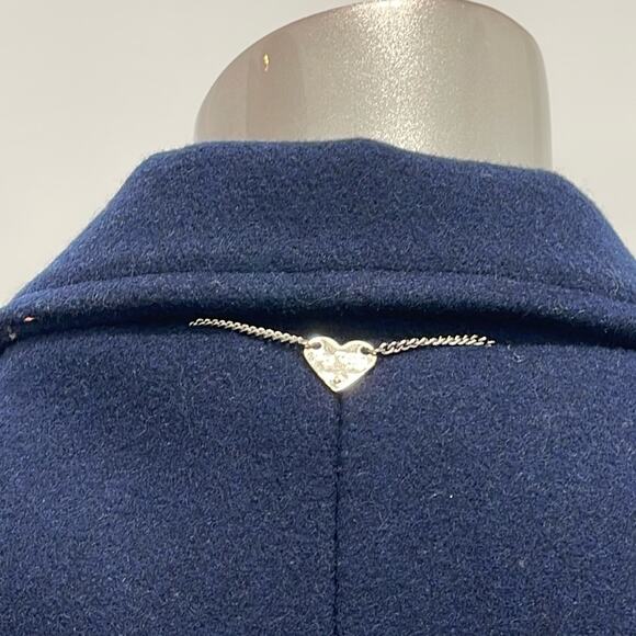 Blugirl Folies Women Wool Blend Pea Coat Blue Size 10 - Picture 14 of 16